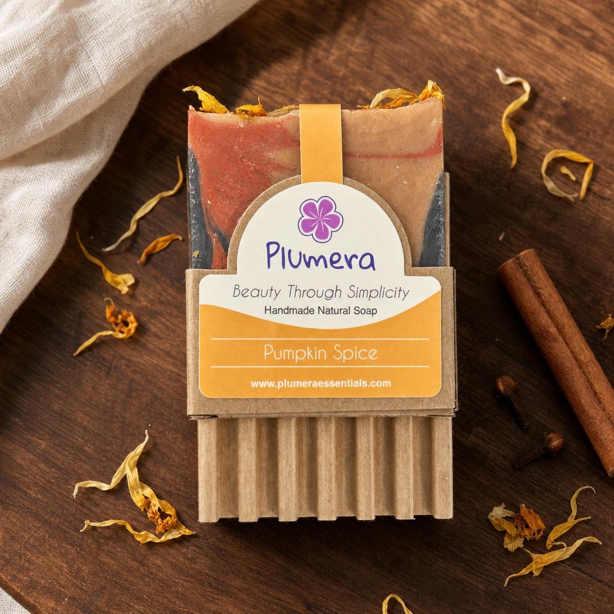 Pumpkin Spice handmade soap by Plumera Essentials