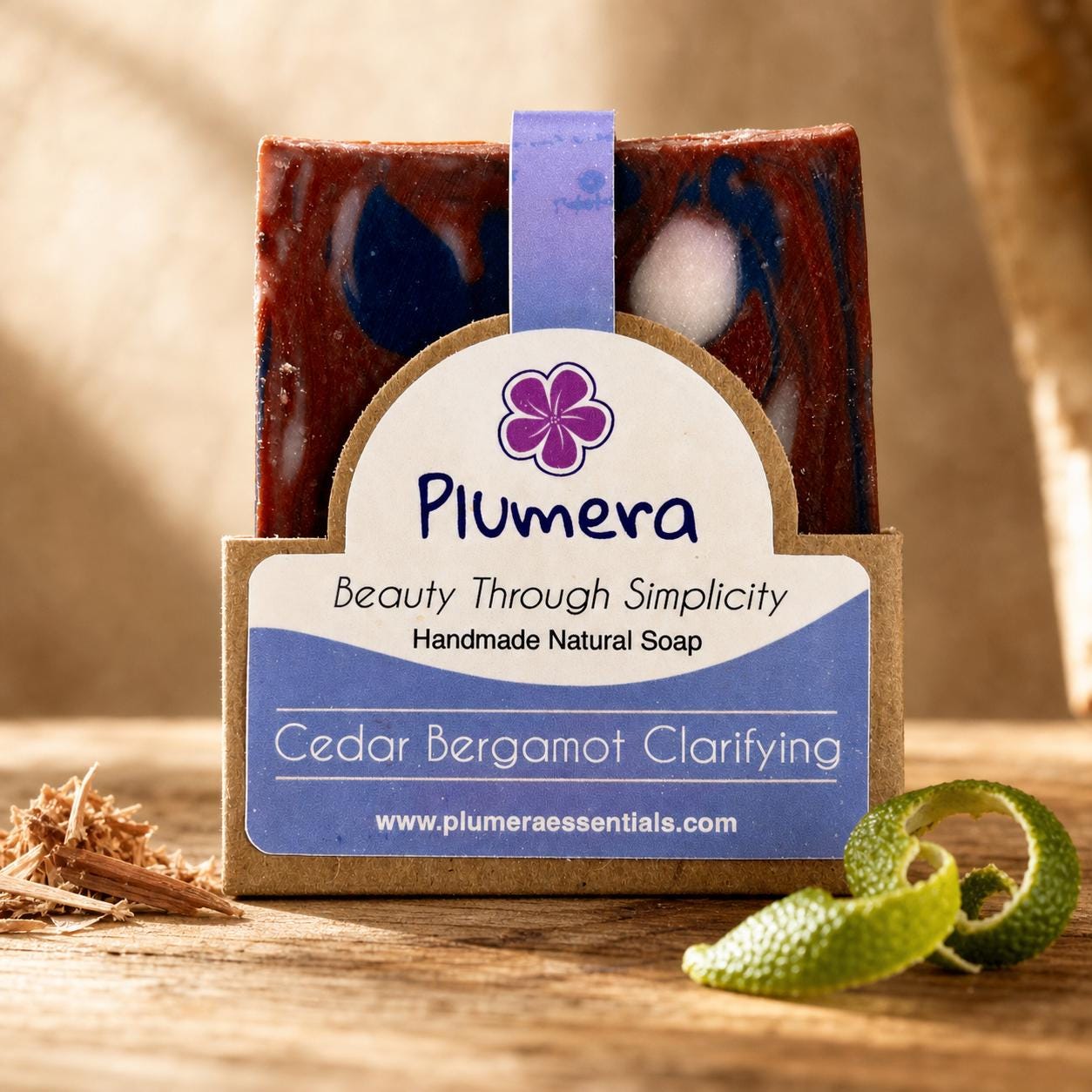 Cedar Bergamot Natural Soap — Main Image Cedar Bergamot natural soap by Plumera Essentials